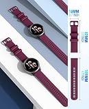 MoKo Strap Compatible with Garmin Vivoactive 4S/Venu 4 41mm/3S/2S/Forerunner 265S/255S/255S Music/Vivomove 3S, 18mm Soft Silicone Replacement Watch Band Sport Wristband, Wine Red