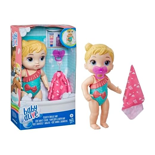 Boneca Baby Alive Banho Carinhoso Loira - Para brincar dentro e fora da água - E8721 - Hasbro, Cor: Rosa e roxo