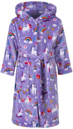 Kids Toddler Cartoon Unicorn Hooded Robe Pajamas Bathrobe Children Sleepwear
