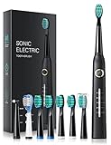 Batería de un mes: el cepillo de dientes sónico se carga con velocidad rápida por cable USB, todo mientras que ofrece una acción de limpieza duradera entre cargas. Este cepillo de dientes eléctrico recargable puede durar 30 días (2 min/2 veces al día) con una carga completa, perfecto para viajes en movimiento. Pesa solo 55 g, menos de la mitad de los cepillos de dientes sónicos normales. Impermeable Ipx7 para enjuagar fácilmente con agua después de cada uso.
