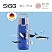 Sigg - Trinkflasche Kinder - Viva One Blue Whale - Für Kohlensäurehaltige Getränke Geeignet - Auslaufsicher - Spülmaschinenfest - BPA-frei - Sport & Schule - Blau mit Wal - 0,5L