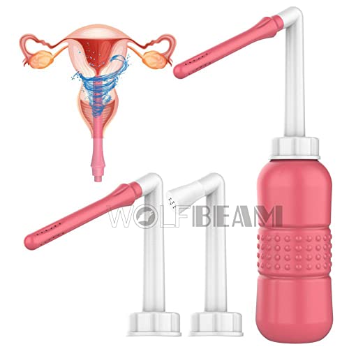 Wolfbeam 2In1 Portable Hand-Held Vulva And Anus Cleaner And Personal Health Vaginal Washing Container, Enema Cleanser& Vaginal Douche (Pink 2In1 450Ml) #TOP2