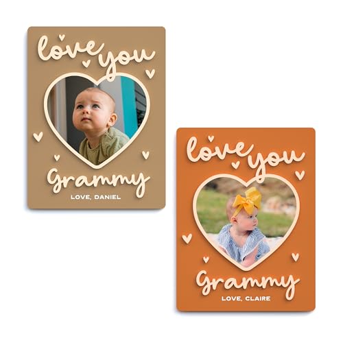 The Cotton & Canvas Co. Personalized Love You Grammy Fridge Photo Magnet Frame, Mother's Day, Custom, Gift for Grandma, Keepsake, Photo Frame, Nana, Grandma, Grammy