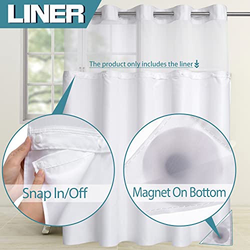 Conbo Mio 1 Pack Hotel Fabric Snap In Shower Curtain Liner Replacement Removable Water Repellent Liner For Bathroom Shower Curtain Liner 70W X 54H thumb #1