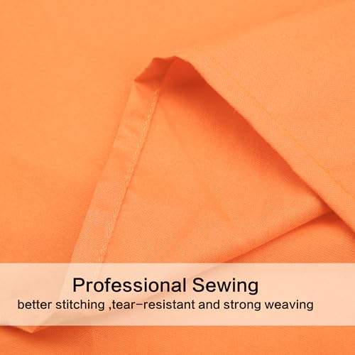 Image of 4 Piece Bed Sheet Set (Queen,Orange) 1 Flat Sheet,1 Fitted Sheet and 2 Pillow Cases,Brushed Microfiber Luxury Bedding with Deep Pockets