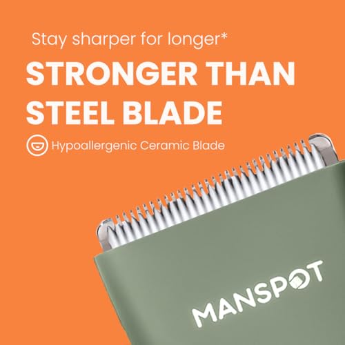 Image of MANSPOT Trimmers For Man, Electric Body Shaver Balls Trimmer Rechargeable with Hypoallergenic Ceramic Blade, Waterproof Wet /Dry Men's Body Groomers for Body Balls Legs Pubic Private Parts Hair (Green)