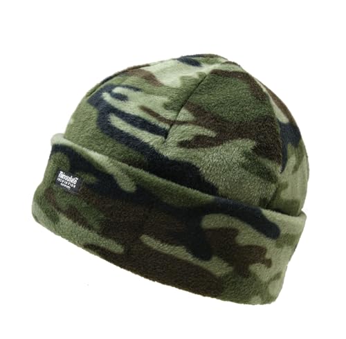Image of Fleece Hat Beanie Watch Cap Bob Hat Army Camo Camouflage Thinsulate Lining Ultra Warm Winter Military Style Head Covering