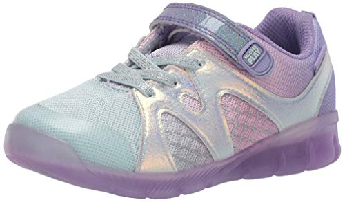 Stride Rite Girl's Made2Play Lighted Mermaid Sneaker, Purple Multi, 9 Toddler