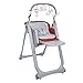 Chicco Polly Magic Relax Chaise Haute Évolutive et Pliable pour Bébé à 4 Roues, Enfants de la Naissance à 3 ans (15 kg), Inclinable en Transat, avec Coussin Réducteur et Barre de Jeux - red passion