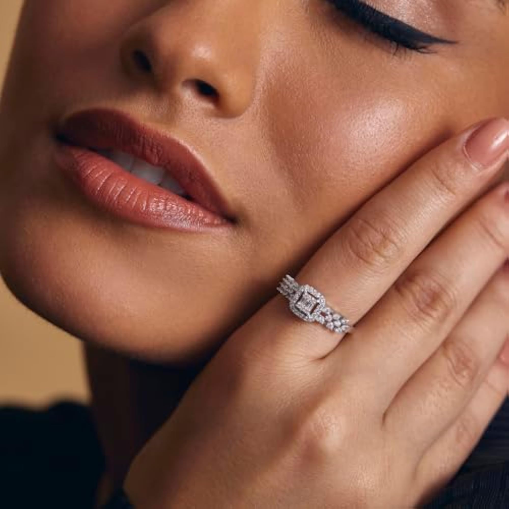 Sterling Statement Illusion Ring with Zircons, Whites Collection