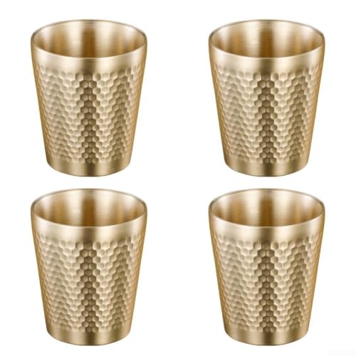 Double Wall Stainless Steel Cups 175ml Hammered Finish