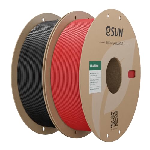 Image of eSUN Matte PLA Filament 1.75mm,Black+Fire Engine Red, 3D Printer Filament