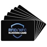 DiULi Tarjeta Anti RFID/NFC, 6 Piezas Tarjetas de Bloqueo RFID, Tarjetas Anti RFID Fraude Protección, Ligero y Portátil, Seguro y Duradero, Adecuado para Uso Diario y Viajes (Tipo A Negro+Azul)