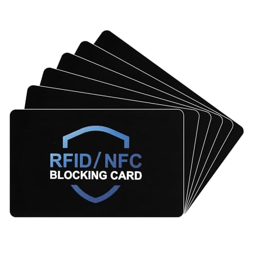 DiULi Tarjeta Anti RFID/NFC, 6 Piezas Tarjetas de Bloqueo RFID, Tarjetas Anti RFID Fraude Protección, Ligero y Portátil, Seguro y Duradero, Adecuado para Uso Diario y Viajes (Tipo A Negro+Azul)