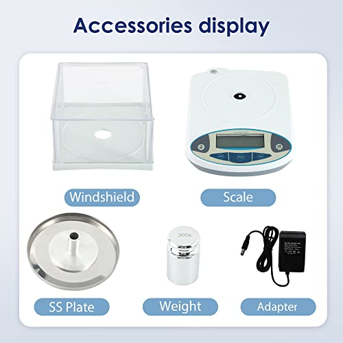 Cgoldenwall Lab Scale 0.001G Analytical Balance Precision Electronic Scientific Scale 1Mg Digital Jewelry Weighing Scale Calibrated 110V (500G, 0.001G) #TOP6