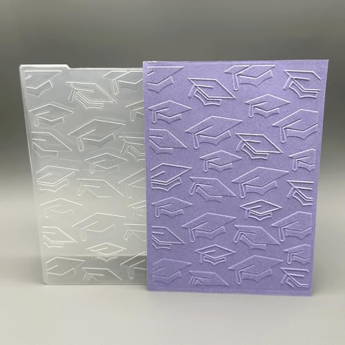 3D Plastic Embossing Folder Template Graduation Doctoral Hat Texture 4.13x5.71 Inch for Card Making DIY Scrapbooking Paper Crafting Handmade Crafts Scrapbooking Arts Supplies Scrapbook Decor