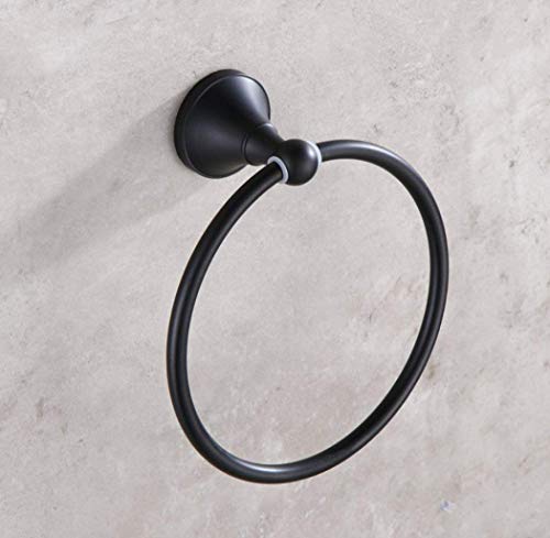 Anneau serviette bronze rétro noir au style continental élégant pour salle de bains raffinée