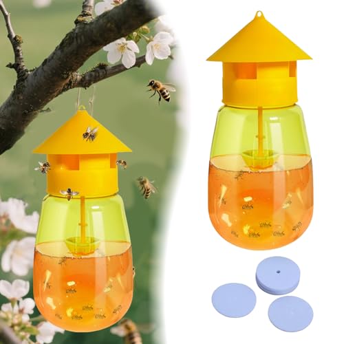 Trampa para moscas de la fruta para interiores con 10 bloques de papel - Control de plagas no tóxico para cocina y huerto, trampa eficaz para moscas de la fruta, fácil de instalar con vinagre y