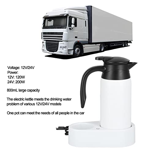 Tetera eléctrica portátil para auto 800ml blanca miniatura 4