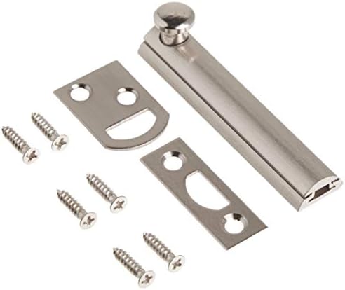 Belwith Products 1849-SN Satin Nickel Finish Slide Surface Door Bolt (Solid Brass), 3-Inch