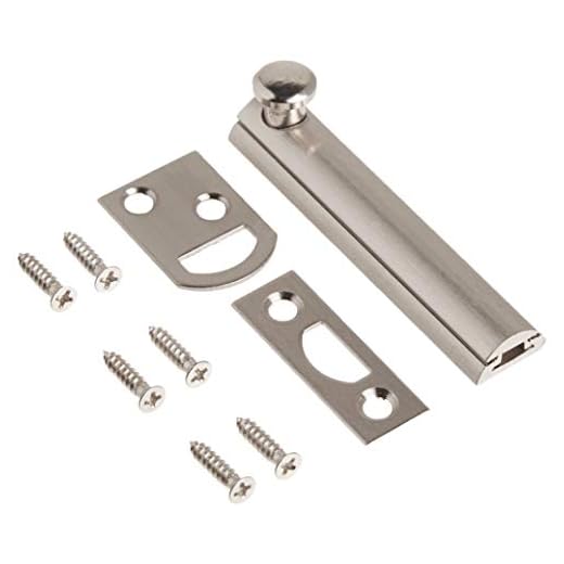 Belwith Products 1849-SN Satin Nickel Finish Slide Surface Door Bolt (Solid Brass), 3-Inch