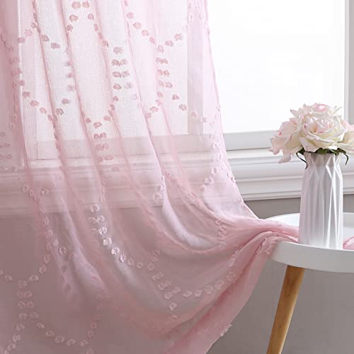 Rideaux transparents rose contre le vis-à-vis Laura Ashley Ethel 2 pièces - 5