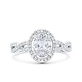 Blue Apple Co. Halo Infinity Shank Ring Oval Simulated Morganite Round CZ Rose Tone Plated 925 Sterling Silver