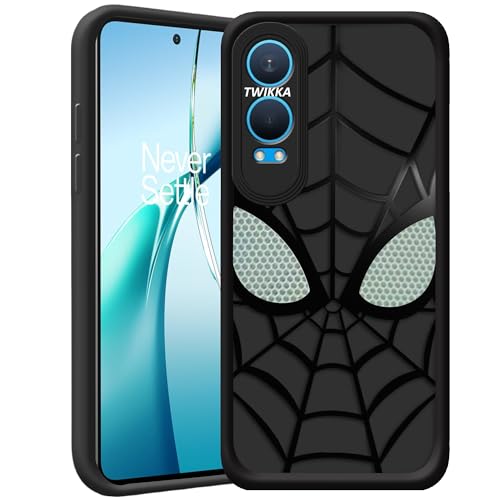 Image of Stylish Spider Back Case Cover Compatible for OnePlus Nord CE 4 Lite 5G | Spidey Face Mask Case | Soft Silicone | Camera & Full Body Protection | Shock Proof | (Black)