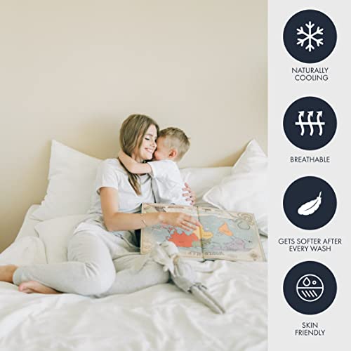 Sweave 100% Egyptian Cotton Standard Size Percale Weave Pillowcases Set-Luxurious 400 Thread Count, Breathable, Hypoallergenic, Cool, Crisp, Envelope Closure-Oeko-Tex Certified-Softer After Every Wash #TOP7