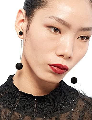 Amazon Brand HIKARO Artificial Hair Ball Dangle Earring For Women Cute Pompom Earring for Women Girl Gifts Present Valentines Birthday Anniversary Mothers Day Christmas