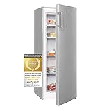 Exquisit Gefrierschrank GS231-NF-H-040D inoxlook | 161 Liter Nutzinhalt | Tiefkühlschrank | NoFrost | Tiefkühler elektronisch