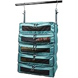 Pack Gear Suitcase Organizer | Pack More in your Large or Carry On Luggage | Unpack Instantly with these Compression Packing Cubes for Suitcases | Hanging Shelf Organizer for Closet (Green) (XL)