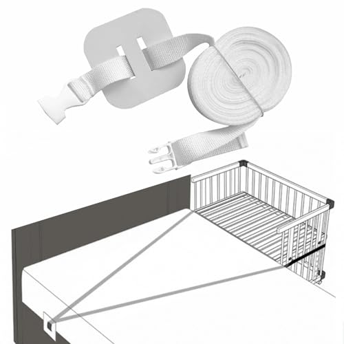 Xiqiggi 6 m Correa para Cuna de Bebé, Protector Cuna Fijación de Auxiliar Accesorios de Cama, Camas Auxiliares Correa para Ayudar a Fijar, Universal Somier Accesorios