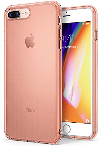 Ringke Air Compatible with iPhone 7 Plus, iPhone 8 Plus Phone Case Weightless as Air, Extreme Lightweight & Thin Transparent Flexible TPU Scratch Resistant Protective Cover - Rose Gold