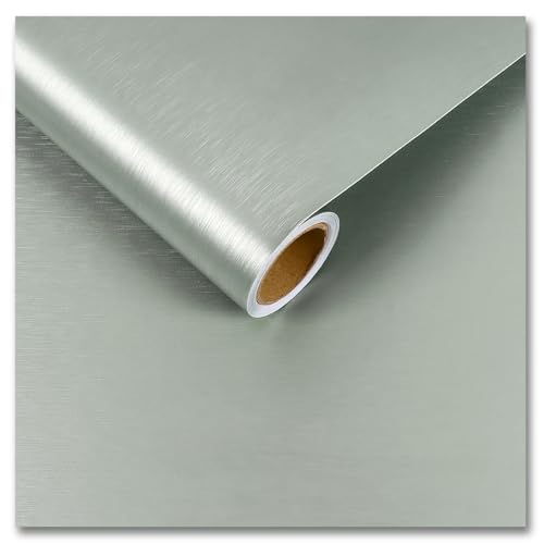 CRE8TIVE Brushed Sage Green Stainless Steel Contact Paper for Kitchen