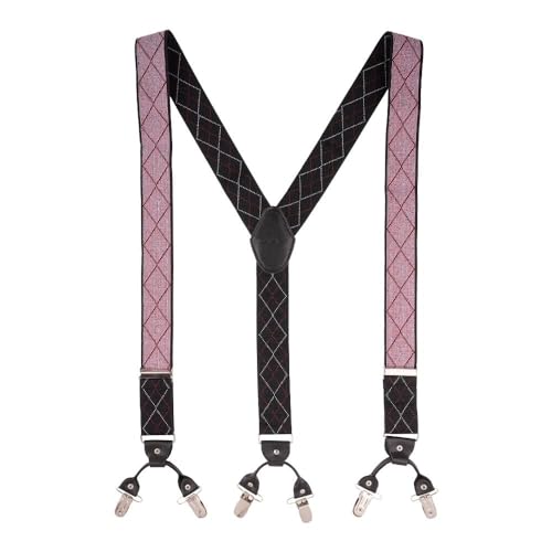 Image of The Tie Hub Suspenders for Men | Slim Clip-On Y-Back Elastic Braces | Adjustable 1.25 Inch | Formal Wedding Office