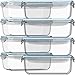 Razab 16 Pc 30 oz (8 Container set) Glass Food Storage Containers w/Airtight Lids - FREE 14 Measuring Cups/Spoons ($12 value) Microwave/Oven/Freezer & Dishwasher Safe - BPA/PVC Free - For Meal Prep