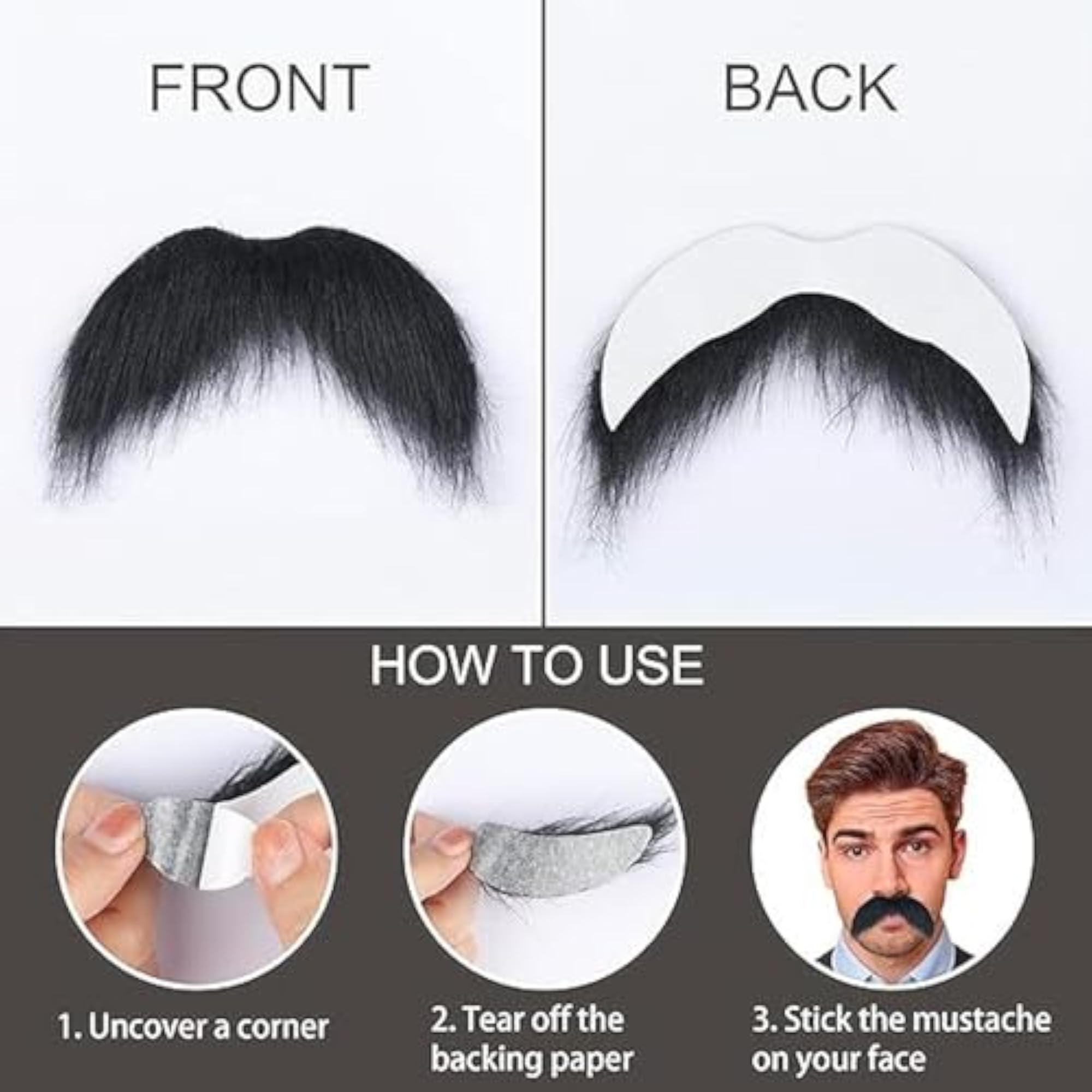 Fake Mustache Decor for Cosplay, 5 Pieces