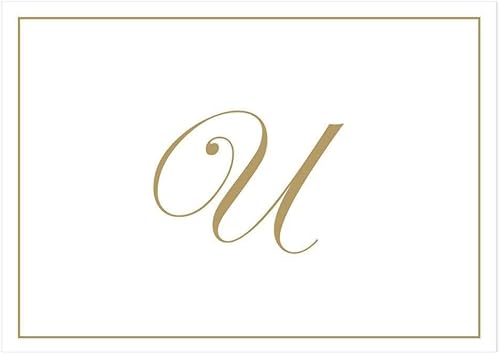 Miniatura 39 de Caspari Tarjetas de notas doradas en caja con iniciales en relieve en letra V, 16 tarjetas y sobres Dorado (Gold V)