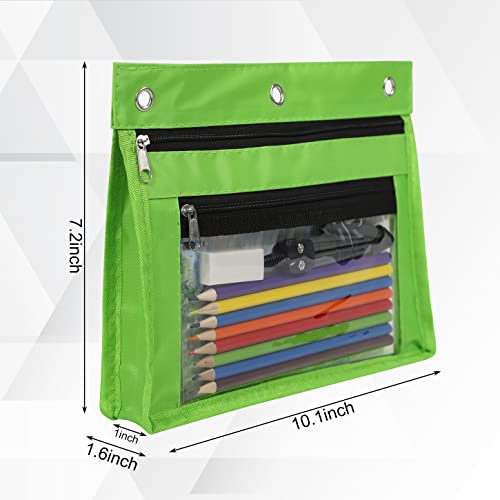 Yoeejob 1Inch Expandable Pencil Pouch For 3 Ring Binder, 6 Pack Large Capacity Pencil Pouch With Zipper, Three Ring Clear Binder Pencil Case Suitable For School And Office(Multicolor) #TOP1