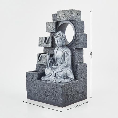 Image of Home Centre Corsica Alpine Polyresin Buddha Fountain - 26x18x44cm