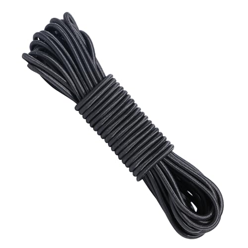 BYZANDQI Cuerda de goma expansora de 5 mm, 10 m, color negro, para lona de remolque, lona, tienda de campaña, red, pancartas (negro, 5 mm x 10 m)
