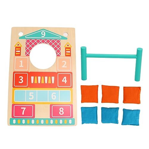 Gavigain Cornhole Set, Wooden Sandbag Toss Game, Sturdy Construction, Portable and Fun, for Kids and Family Outdoor Parties