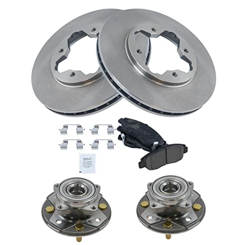 TRQ Front Brake Pad and Rotor Set Ceramic Wheel Hub Bearing Compatible with 1997 Acura CL 1990-1997 Honda Accord by TRQ - Image 4
