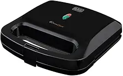 Black+Decker Grill Elétrico Cuisine Expert com Chapas Antiaderentes Trava de Segurança e Porta Fios 750W 127V Preto GS800