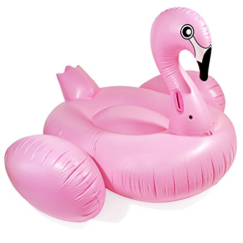 Goods+Gadgets Flamingo Matelas gonflable à volant de cygne 200 x 160 cm rose bonbon