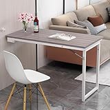 SXYHCK 40" x 20" Wall Mounted Folding Desk Laundry Folding Table, Flip-up Dining Table Wood Drop-Leaf Desk with Support Legs, Fold Down Floating Desk for Small Spaces(White Leg,90x50cm(36x20in))