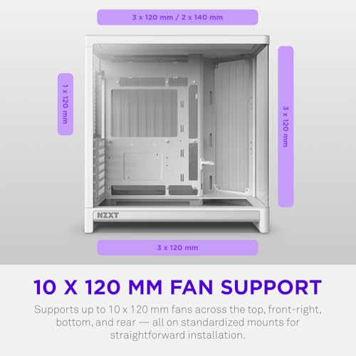 Image of NZXT H6 - Compact Dual-Chamber ATX PC Case - White