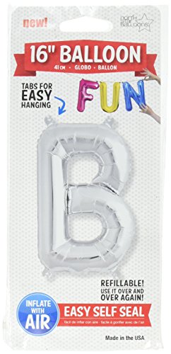 16 inch Letter B - Silver Air-Filled Foil Balloon
