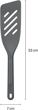 Zyliss E980237 Fish Spatula, Sustainable Wheatstraw/Silicone, Fish Turner, Head is Slotted, Non Stick and Heat Resistant, Beluga Grey, 32.5cm x 7cm, Dishwasher Safe,